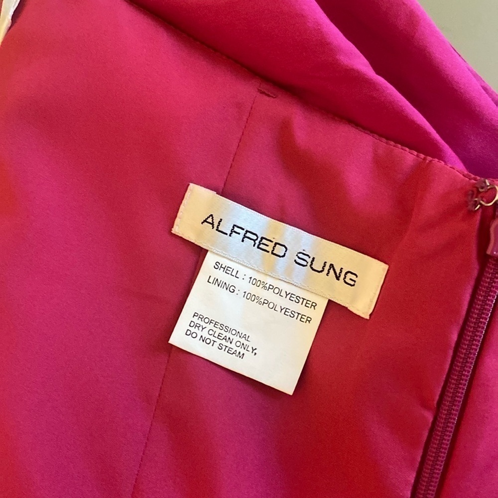 Like NEW Alfred Sung Pink Strapless Mini Dress Size 2 - Picture 10 of 10